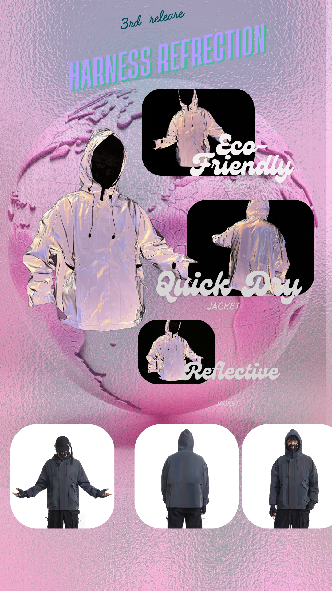 harness holdings reflective puffer jacket 